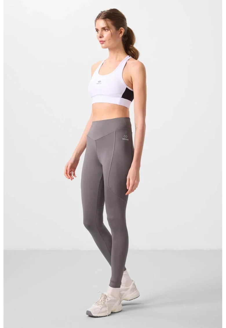 Colanti,  skinny, talie inalta, gri ardezie, elastic, poliester/elastan