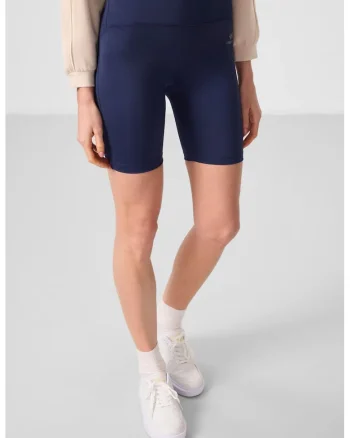 Colanti scurti,  slim fit, albastru marin, lycra, talie inalta
