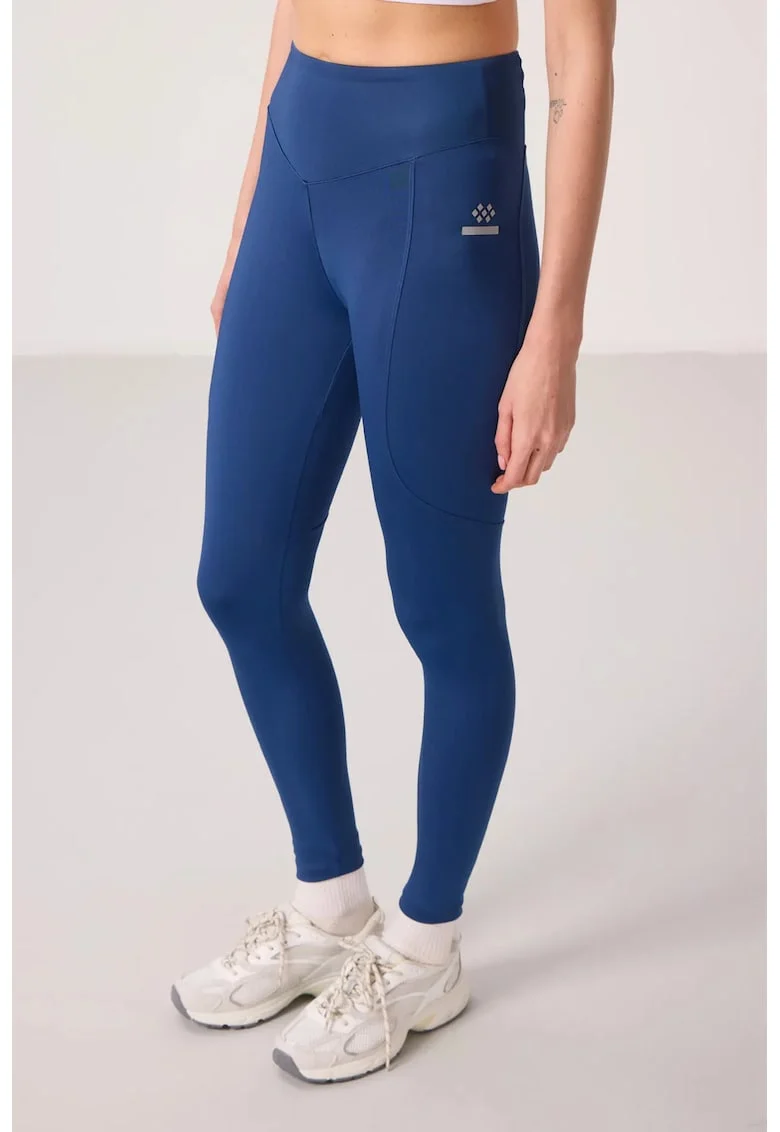 Colanti,  skinny, talie inalta, albastru cobalt, elastic, 86% poliester/14% elastan