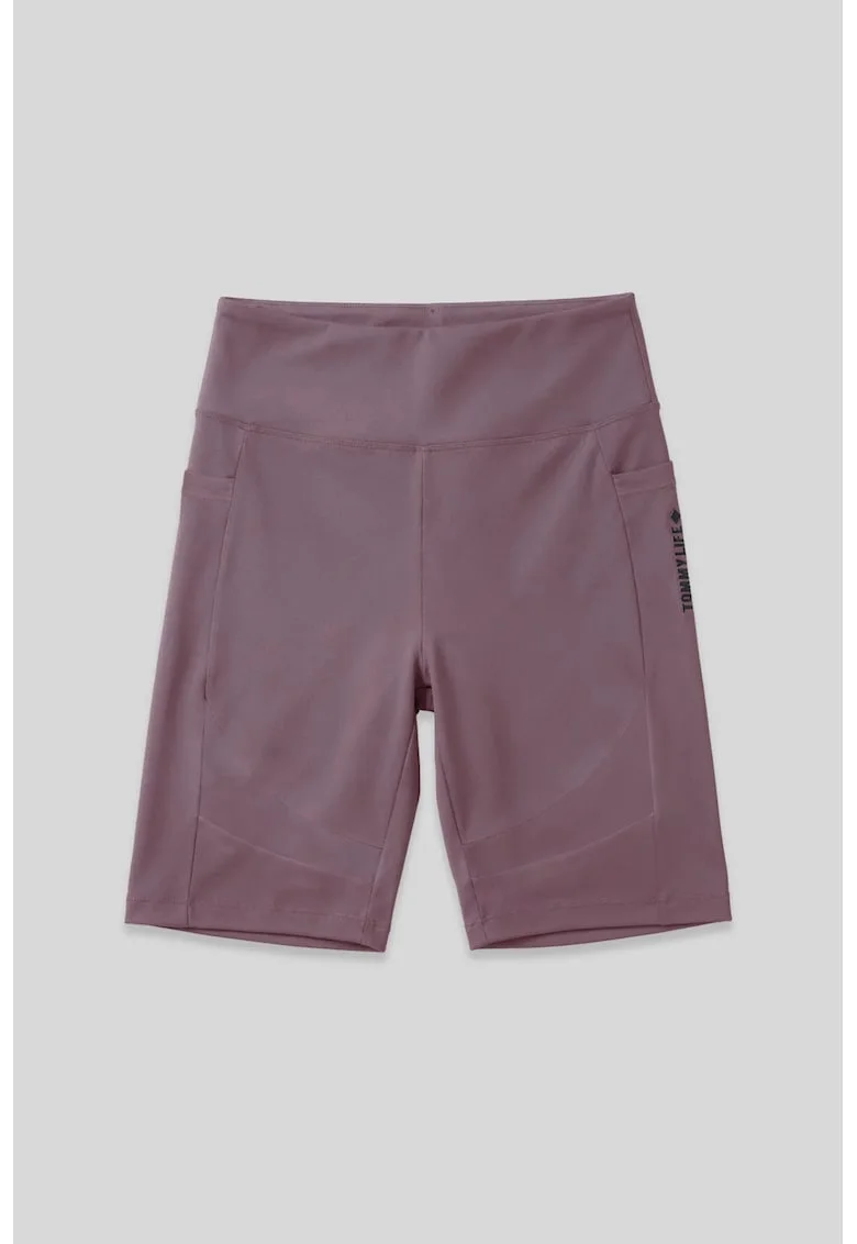 Colanti sport scurti  buzunar, mov ametist, 90% poliamida/10% elastan