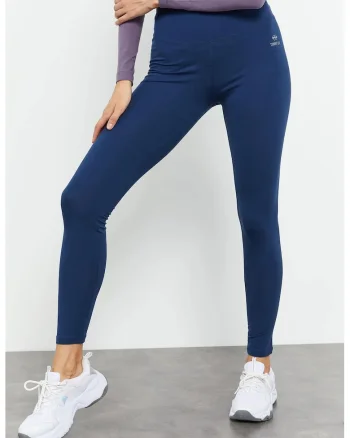 Colanti  talie inalta, elasticitate, albastru marin, bumbac cu elastan