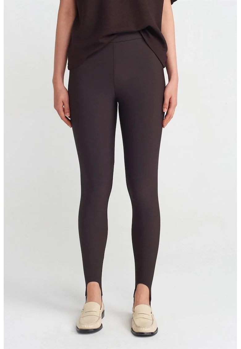 Colanti,  High-Waist Slim-Fit, elastic, maro cafea, 80% poliamida/20% elastan