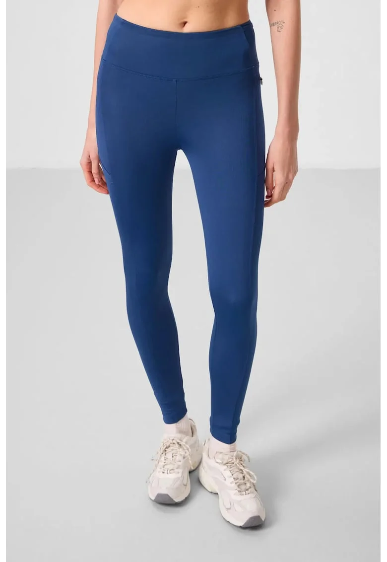 Colanti  Skinny, talie inalta, buzunar, Moroccan Blue, poliester/elastan
