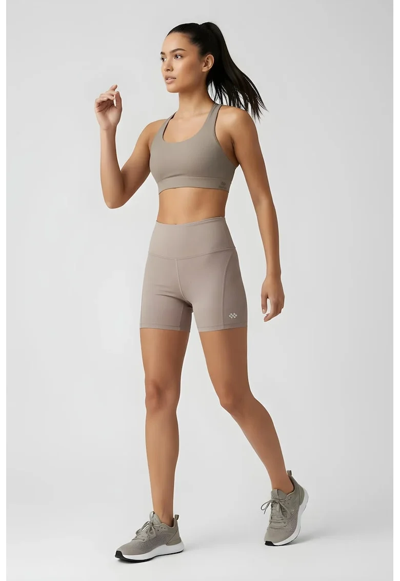 Colanti scurti,  talie inalta, slim-fit, piatra naturala, bumbac