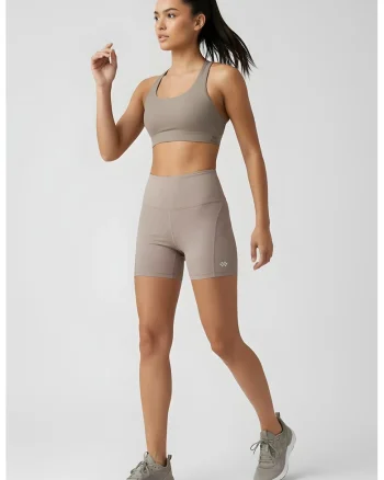 Colanti scurti,  talie inalta, slim-fit, piatra naturala, bumbac