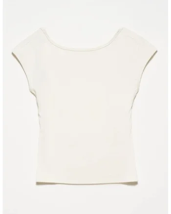 Bluza dama,  Bluza Slim Fit, decupaje, alb prafuit, jerseu