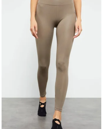 Colanti  lungi, talie inalta, skinny, bej natural, material elastic