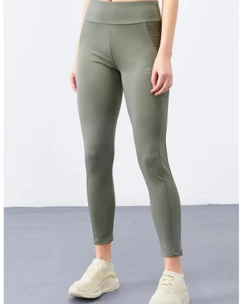Colanti,  slim fit, elasticitate, verde kaki, poliester/elastan