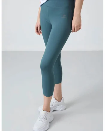 Colanti,  Capri, talie inalta, elastic, verde salvie, bumbac