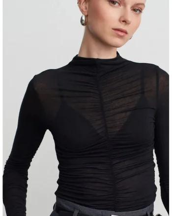 Bluza de dama,  Bluza Slim Fit, casual, negru, jerseu