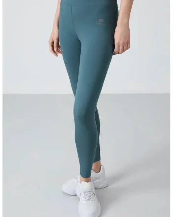 Colanti  talie inalta, elastic, verde salvie, bumbac