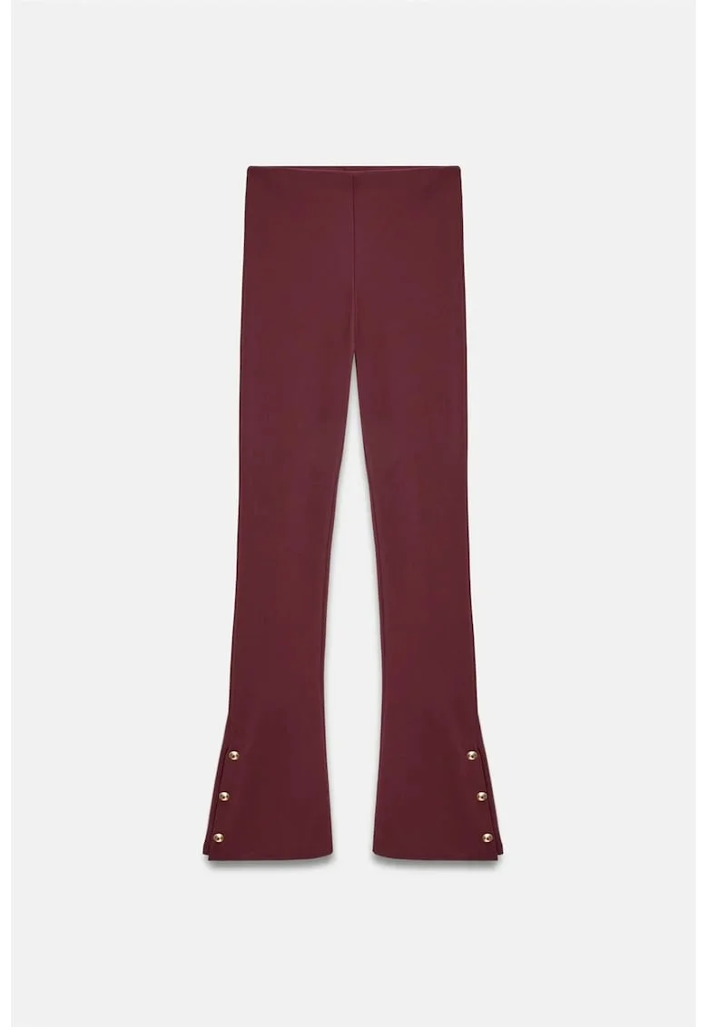 Colanti  evazati, rosu burgundy, poliester/elastan