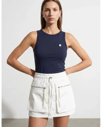 Bluza dama,  brodata, slim-fit, bleumarin, bumbac-elastan