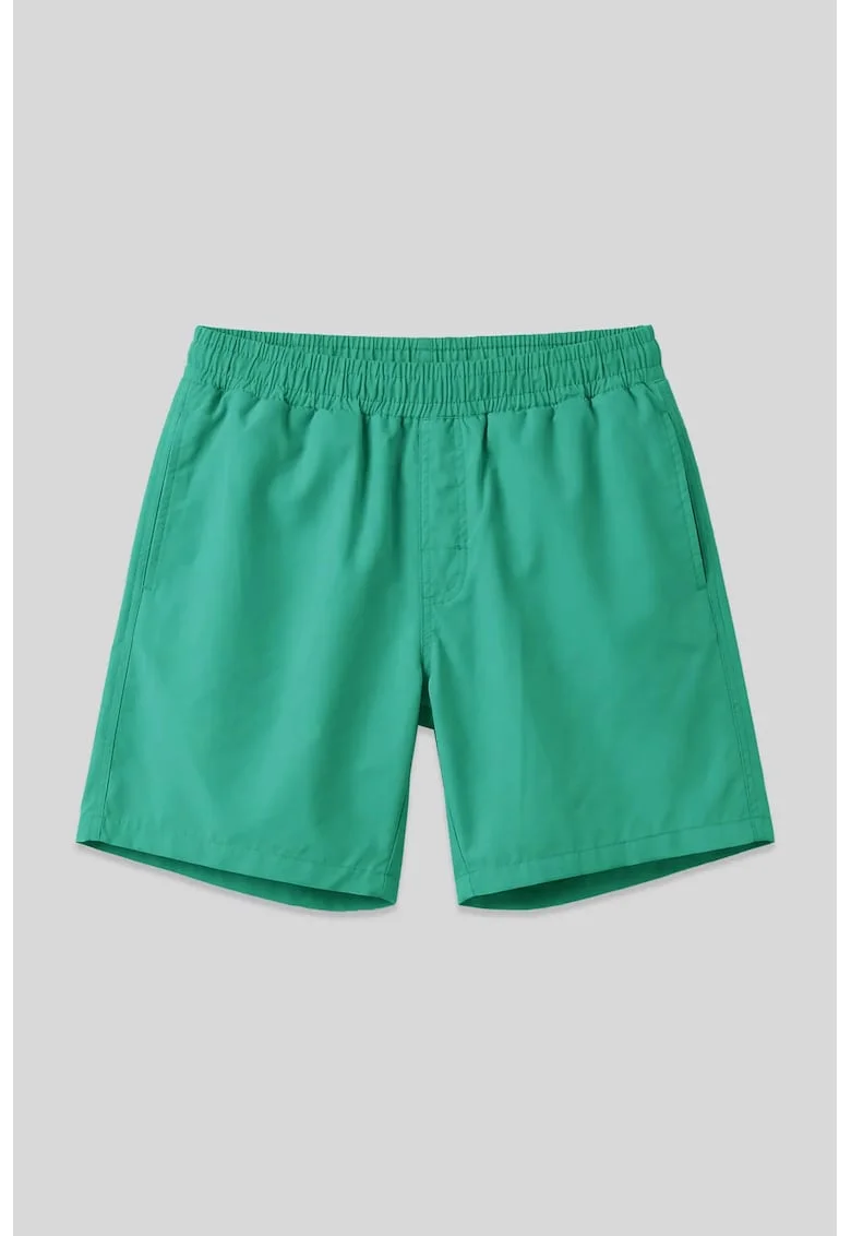 Costum de baie,  salopeta dintr-o singura piesa, pantaloni scurti, verde smarald, 100% poliester