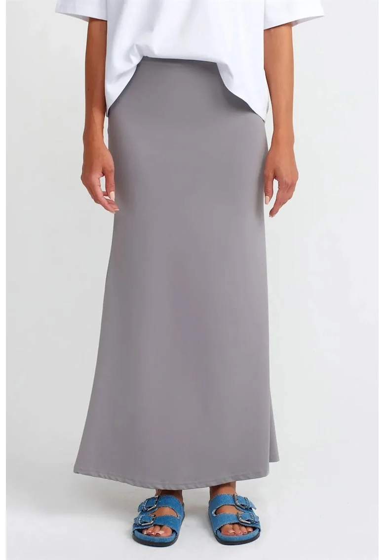Fusta Maxi  Casual, Gri, 93% nylon/7% elastan