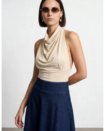 Bluza dama,  mulata fara maneci, elegant, piatra naturala, 95% tencel