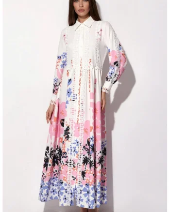 Rochie Maxi A-line Femei,  Floral, Multicolor, Poliester/Lycra