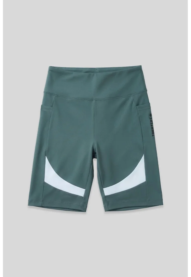 Colanti sport scurti,  buzunar, poliamida/elastan, Verde