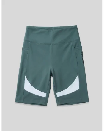 Colanti sport scurti,  buzunar, poliamida/elastan, Verde