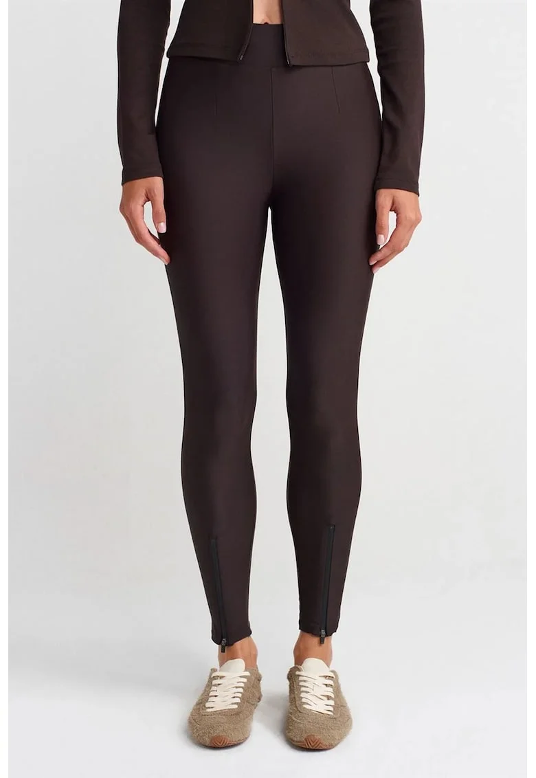 Colanti Femei  skinny, talie inalta, 80% poliamida/20% elastan, Maro