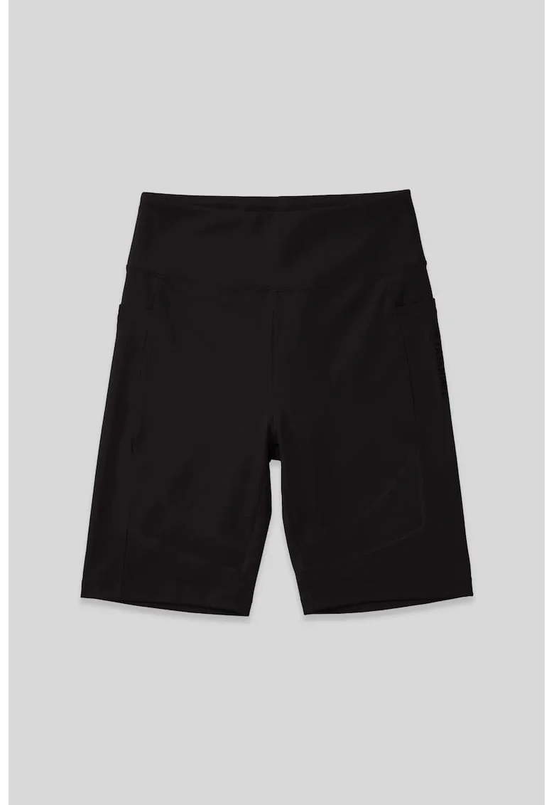 Colanti sport scurti,  buzunar, poliamida/elastan, Negru