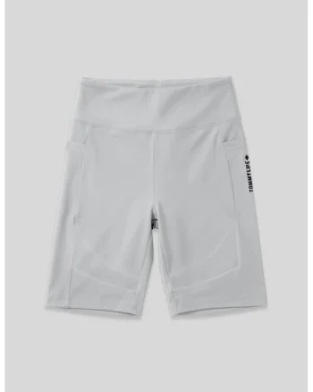 Colanti sport scurti,  talie inalta, buzunar, 90% poliamida/10% elastan, Alb