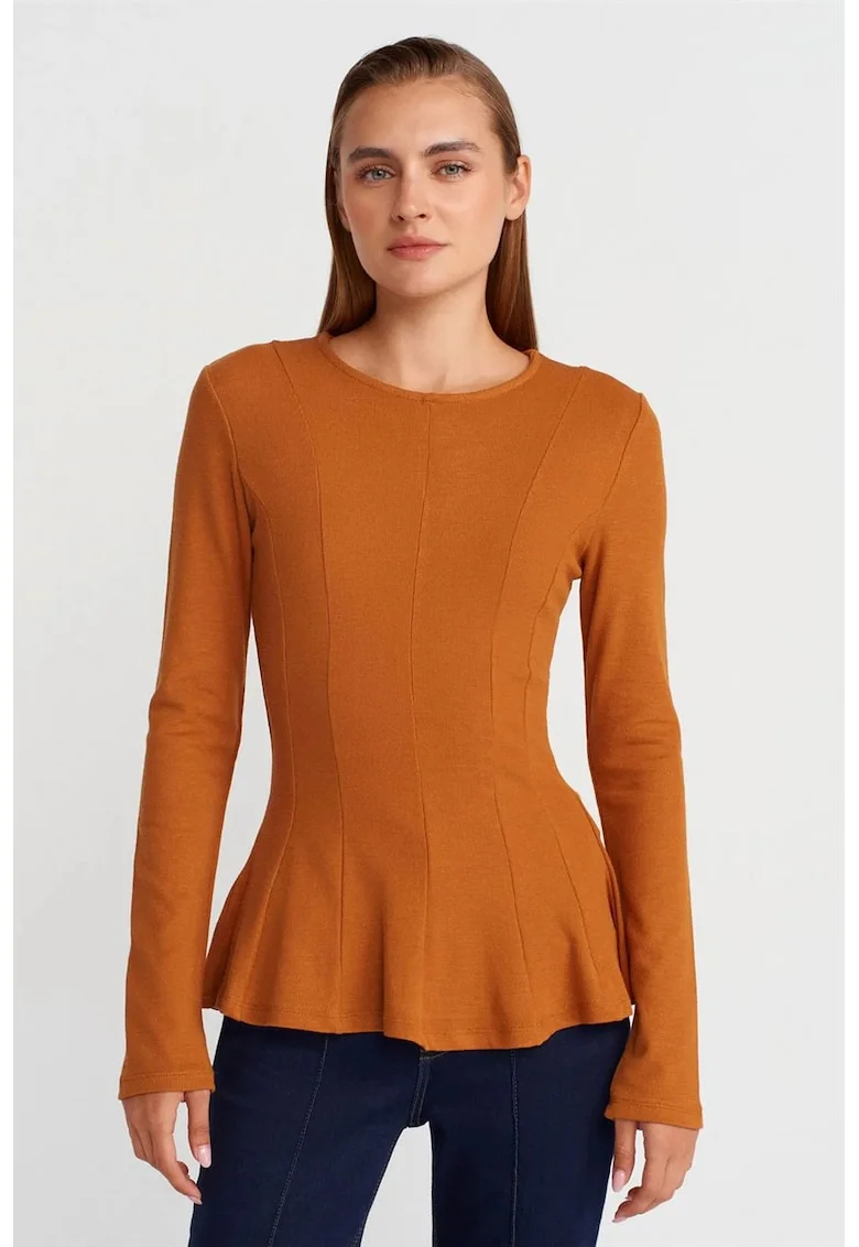 Bluza tricotată  maro camel, Maro camel