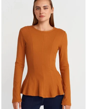 Bluza tricotată  maro camel, Maro camel