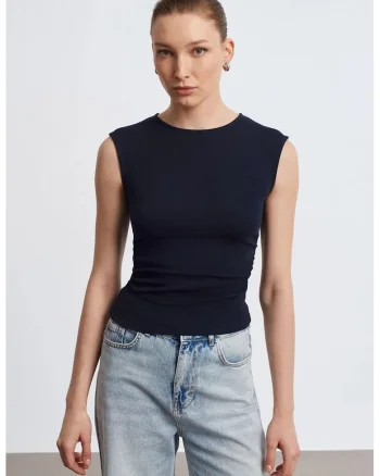 Tricou dama  albastru marin, Bleumarin