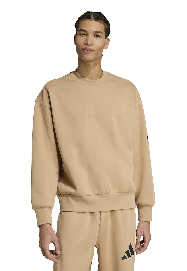 Bluza de trening lejera cu maneci cazute Essentials, Negru/Maro camel
