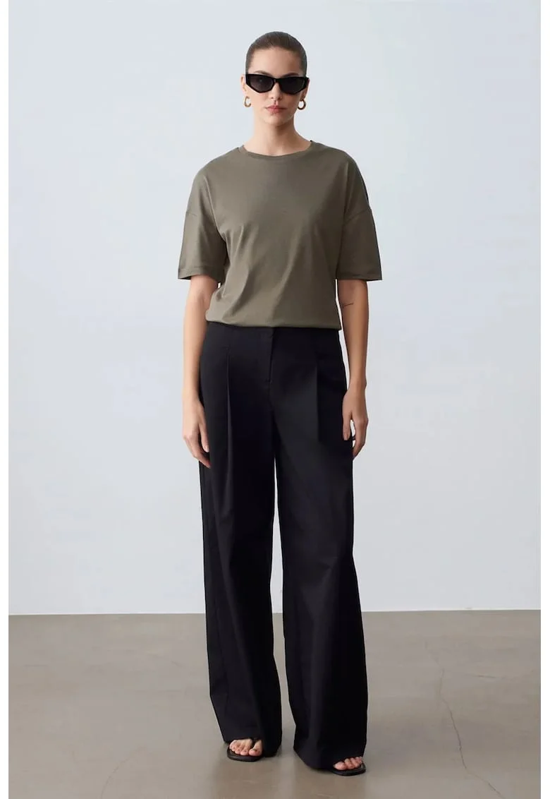 Tricouri dama,  tricou din bumbac, maneca scurta, verde kaki