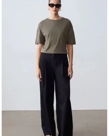 Tricouri dama,  tricou din bumbac, maneca scurta, verde kaki