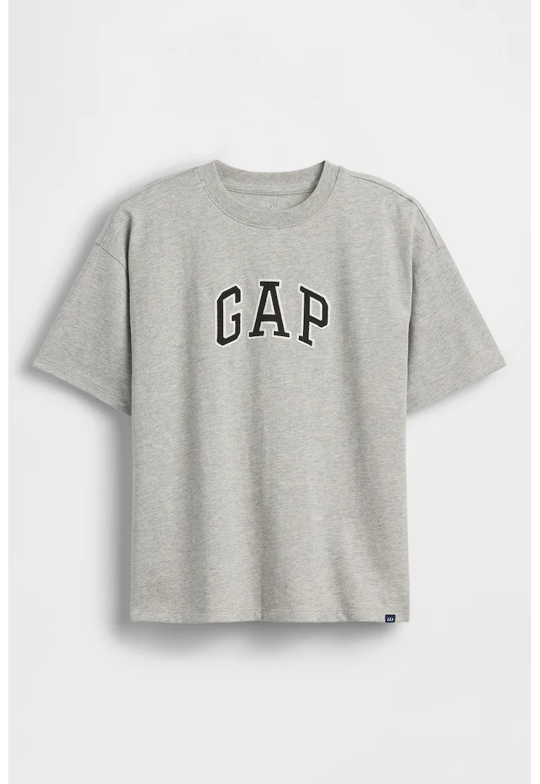 Tricou din bumbac cu logo, Gri