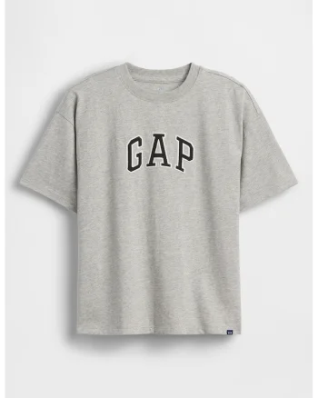 Tricou din bumbac cu logo, Gri