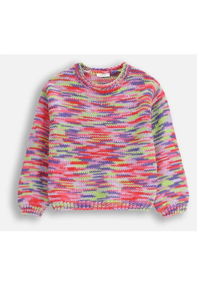 Pulover colorblock tricotat gros,