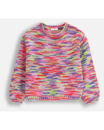 Pulover colorblock tricotat gros,