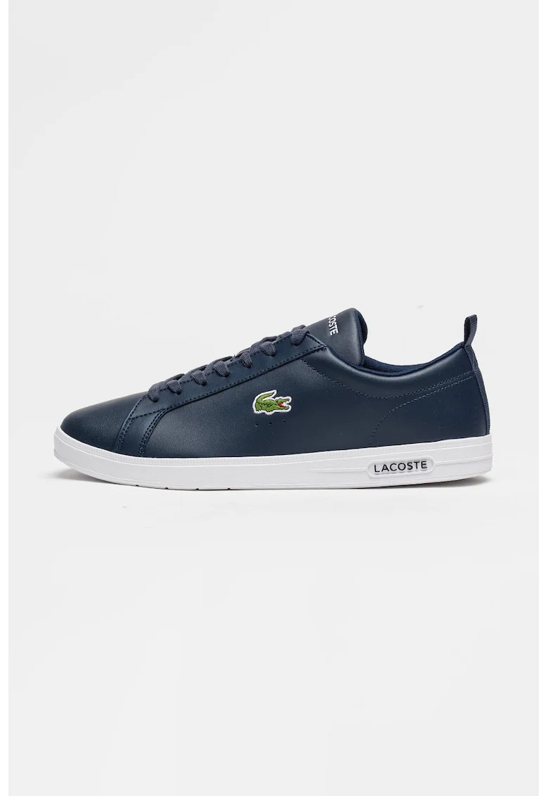 Pantofi sport din piele si piele ecologica cu detaliu logo Court Base, Bleumarin