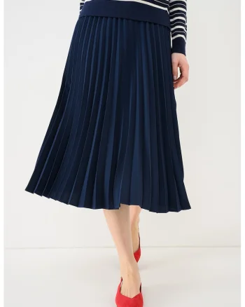 Fusta midi plisata, Bleumarin