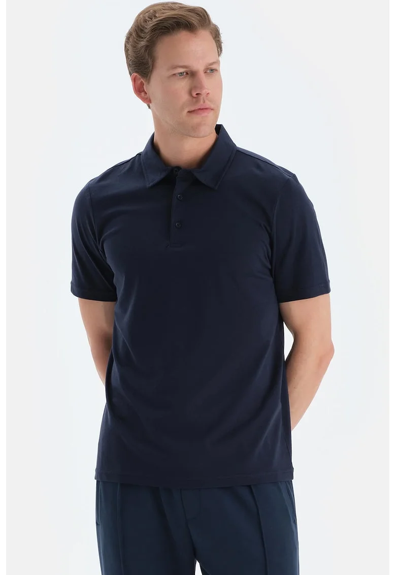 Tricou polo regular fit din bumbac, Bleumarin