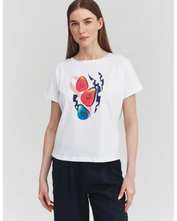 Tricou regular fit cu imprimeu, Rosu/Albastru pastel/Alb optic