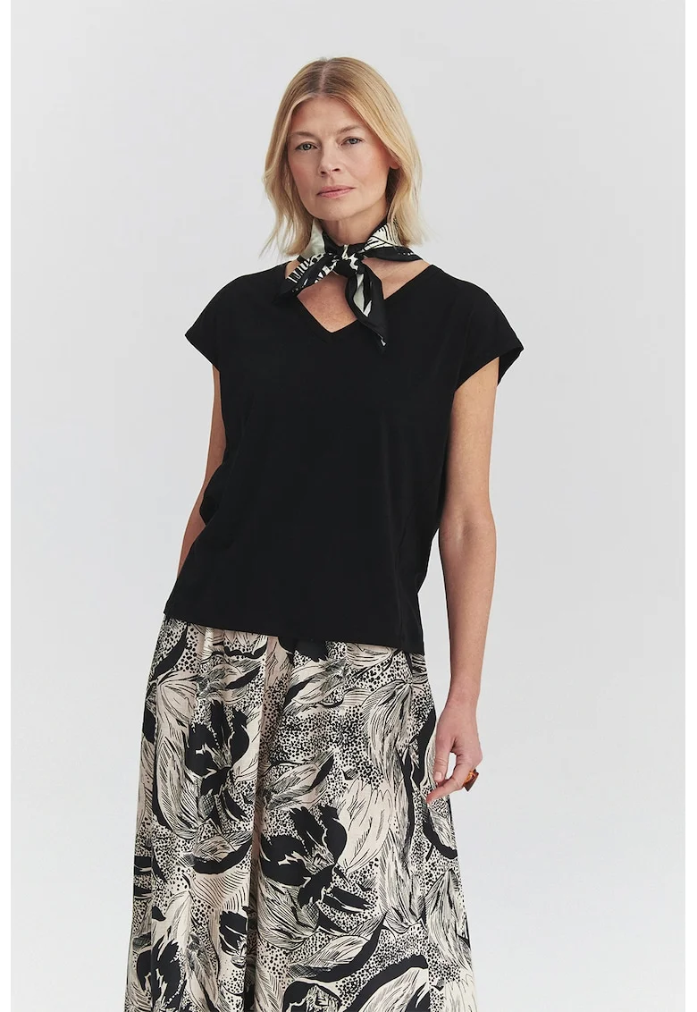 Bluza lejera din amestec de modal Frama, Negru