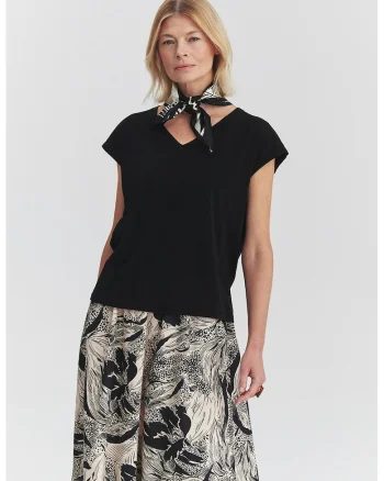 Bluza lejera din amestec de modal Frama, Negru