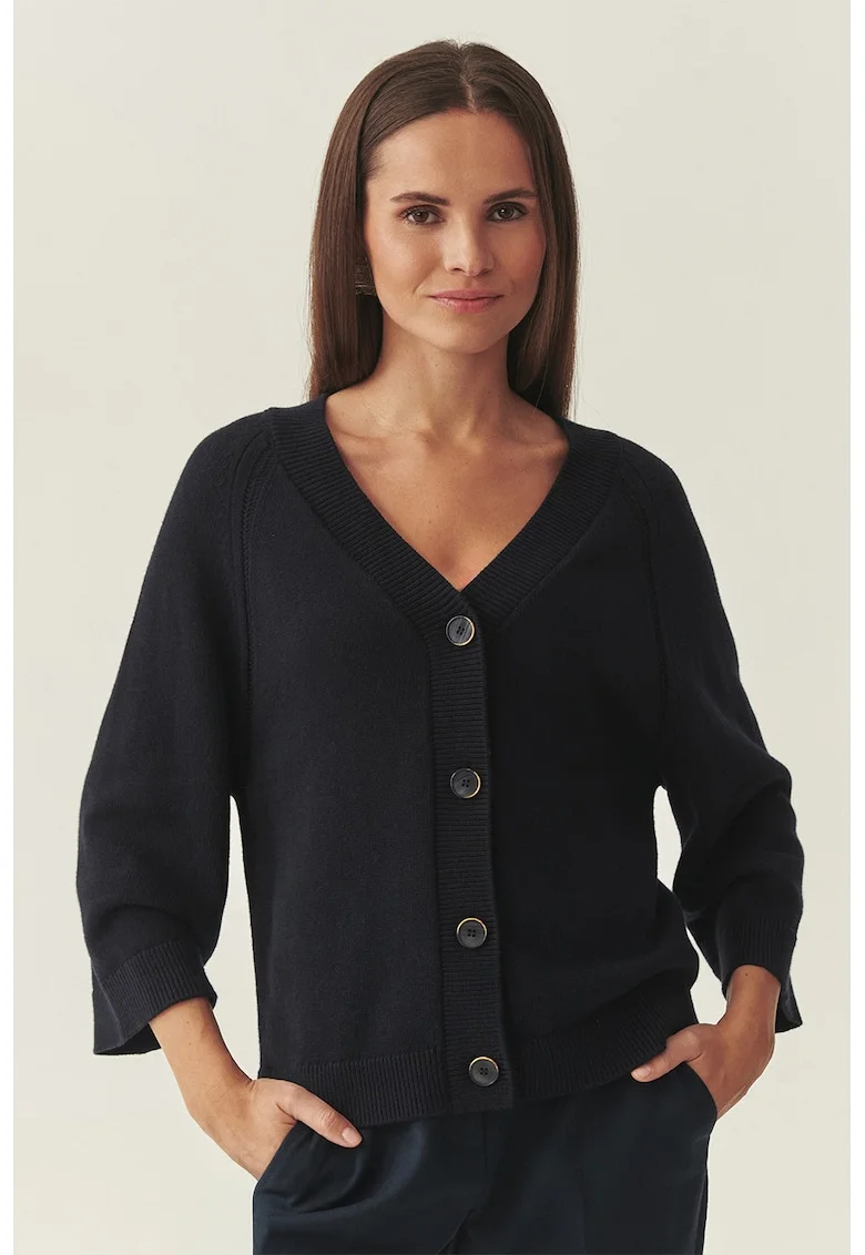 Cardigan cu maneci trei sferturi, Negru
