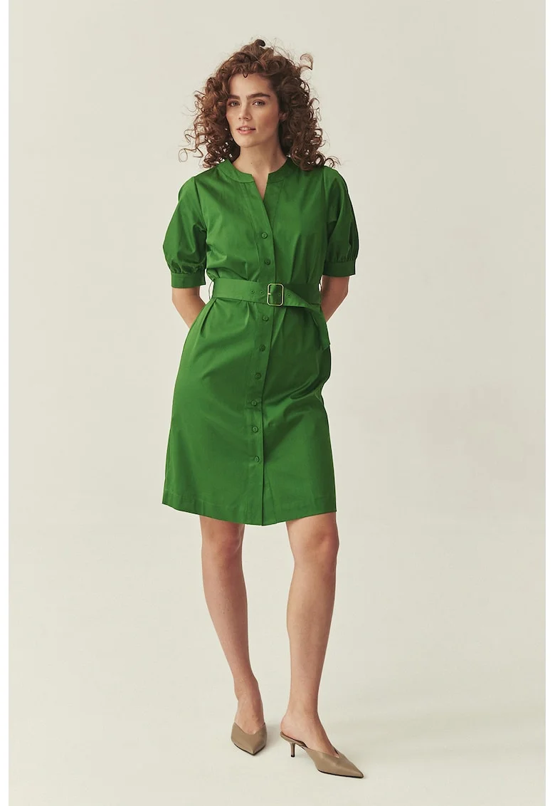 Rochie din amestec de bumbac, Verde iarba