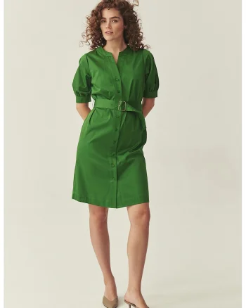 Rochie din amestec de bumbac, Verde iarba