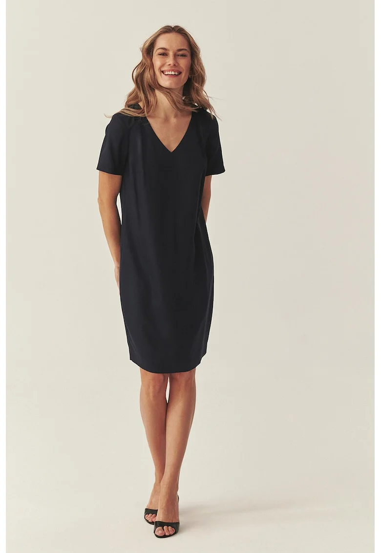 Rochie lejera cu decolteu in V, Negru