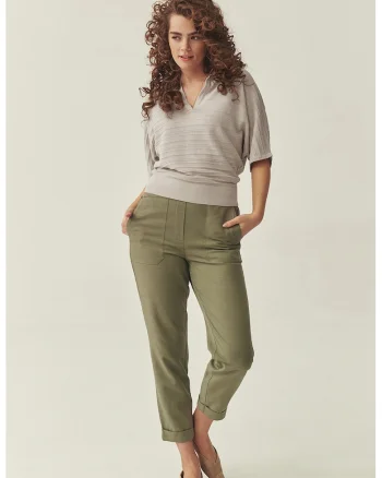 Bluza polo striata, Bej sampanie