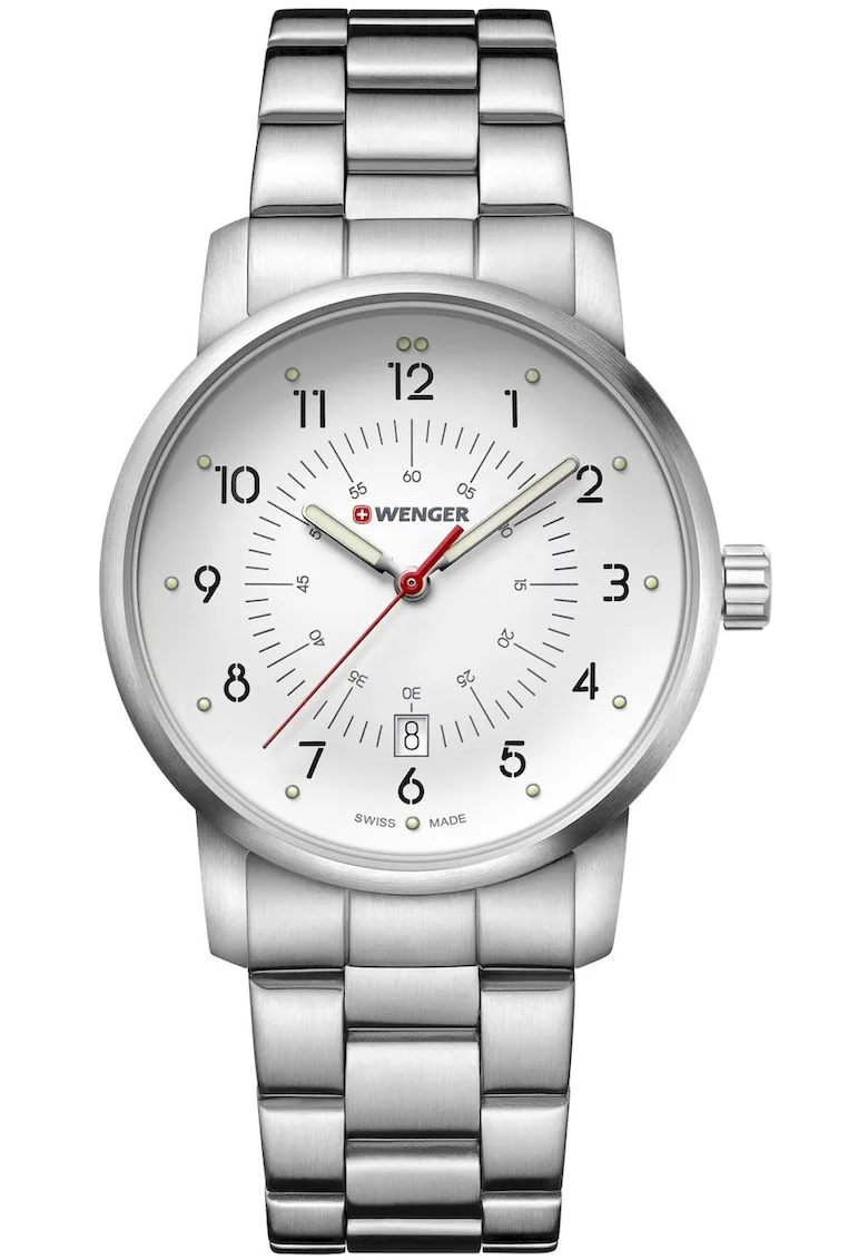 Ceas casual unisex  42 mm, Argintiu