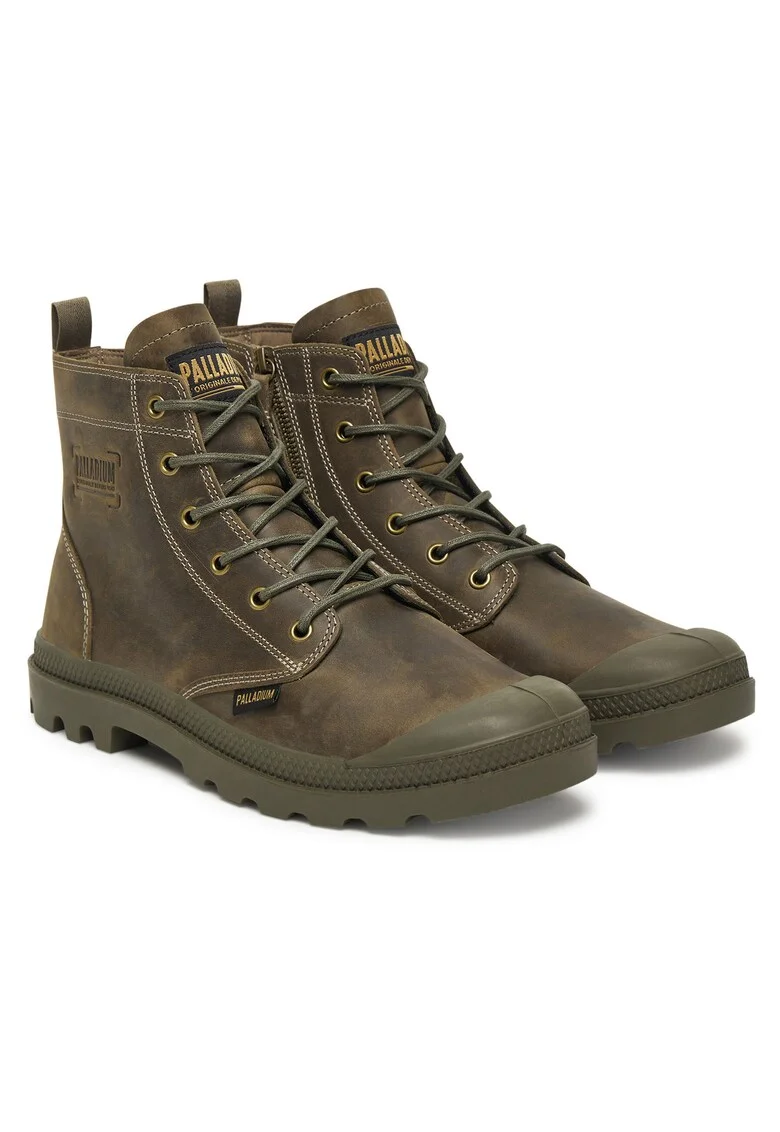 Ghete barbati  Pampa Zip Lth Legacy, piele naturala, verde, set de bocanci