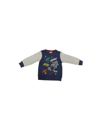 Bluza de trening cu model colorblock, Gri/Albastru